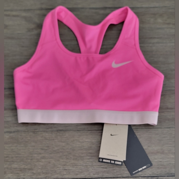 Nike Swoosh Women's Sports Bra, Pink, Size M - Picture 5 of 10